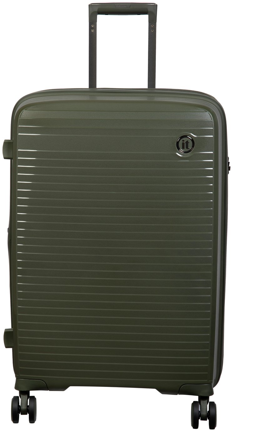 IT Hard Light Weight Expand Cabin 8 Wheel Suitcase - Olive