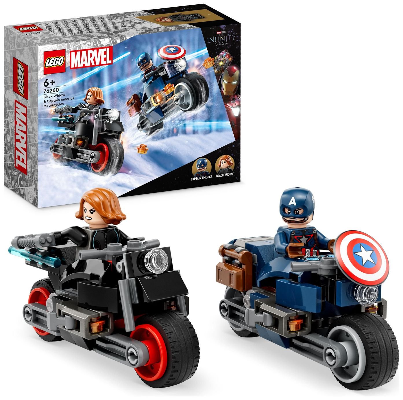 LEGO Marvel Black Widow & Captain America Motorcycles 76260