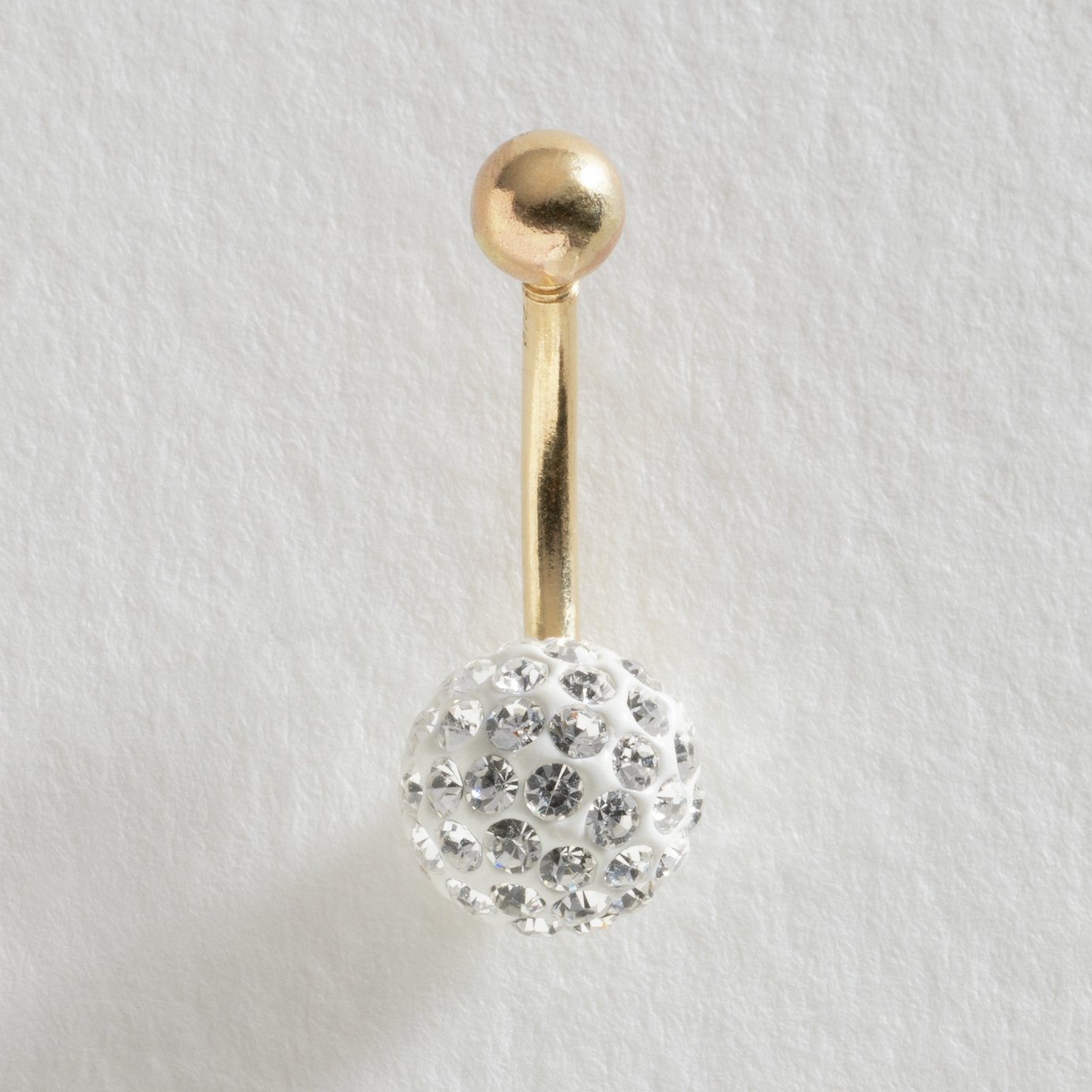 Revere 9ct Yellow Gold Crystal Belly Bar