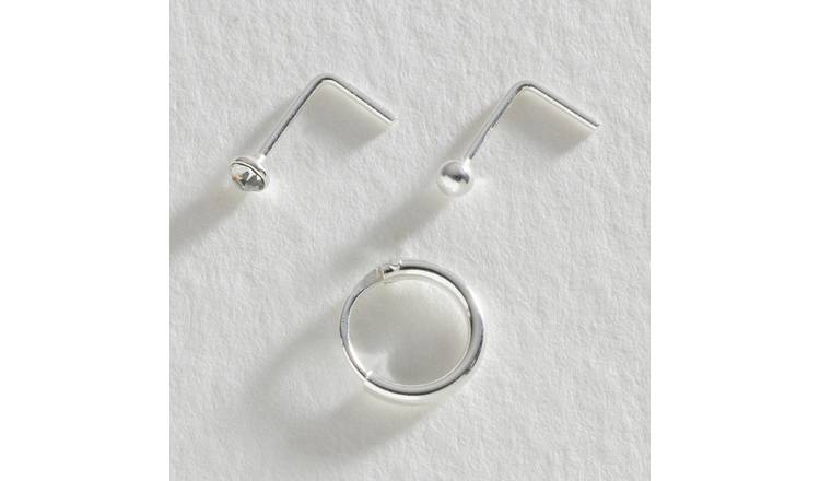 Small silver store nose stud