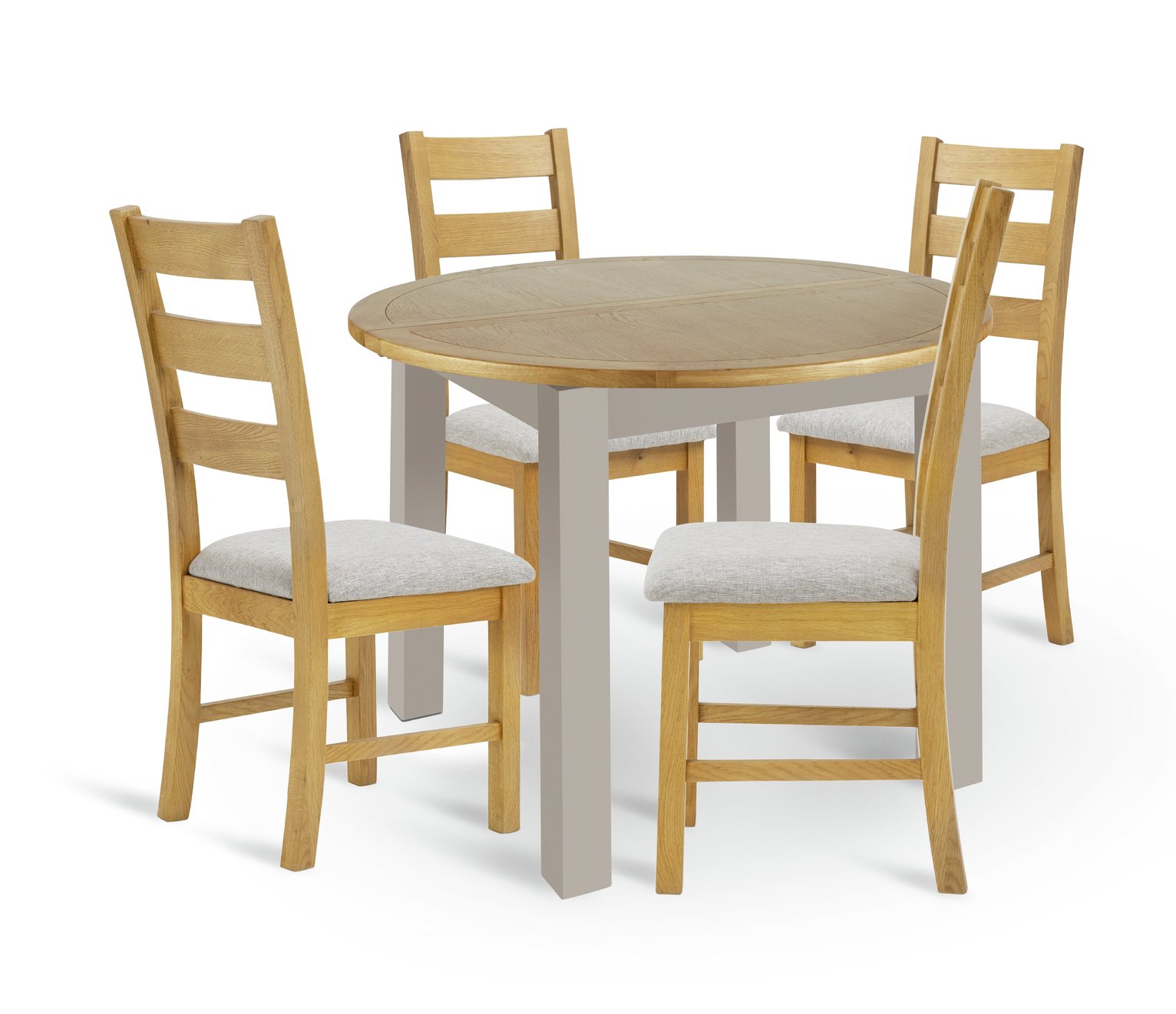 Argos Home Ashwell Oak Dining Table & 4 Oak Grey Chairs