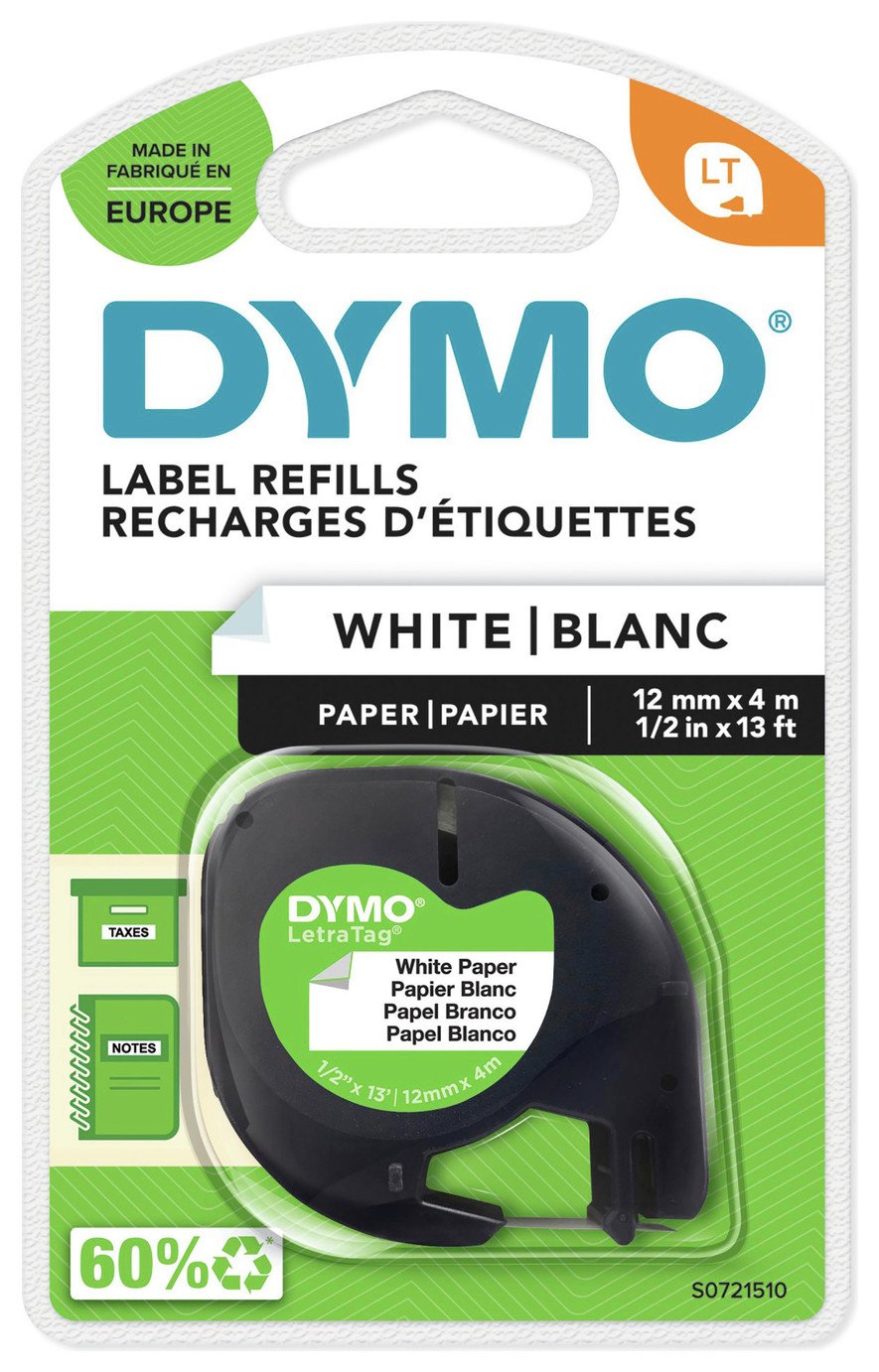 Dymo LetraTag Paper Tape - White