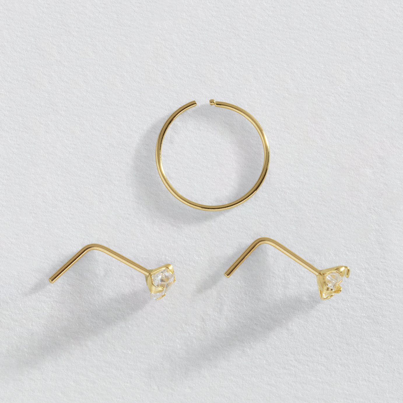 Revere 9ct Yellow Gold Hoop and Nose Studs - Set of 3