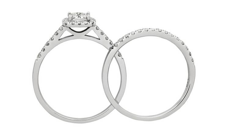 Cheap diamond wedding hot sale ring sets