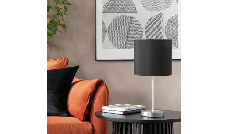 Argos Home Satin Stick Table Lamp - Jet Black