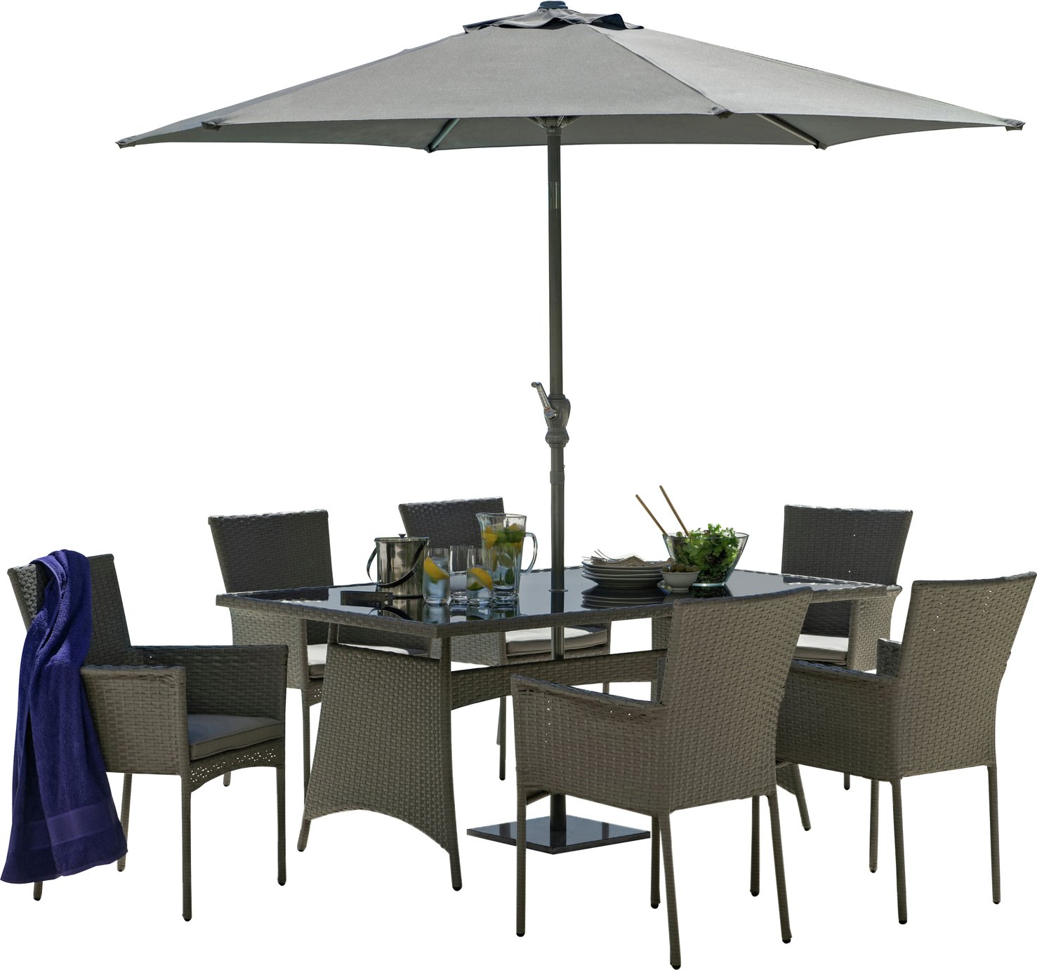 Argos Home Havana 6 Seater Rattan Effect Patio Set