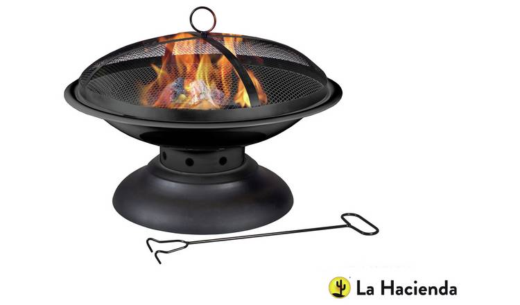 Buy La Hacienda Large Steel Firepit With Pedestal Stand Fire Pits