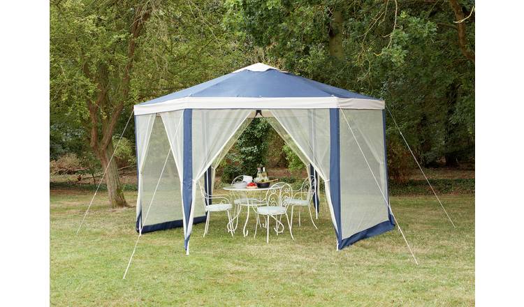 Buy Argos Home 4m Hexagonal Garden Gazebo with Side Panels