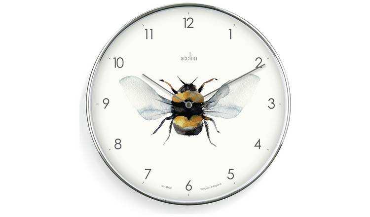 Acctim Society Bee Analogue Wall Clock - Silver