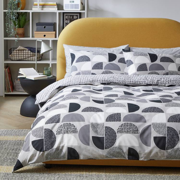 Habitat New Geo Blocks Monochrome Bedding Set - King size 0