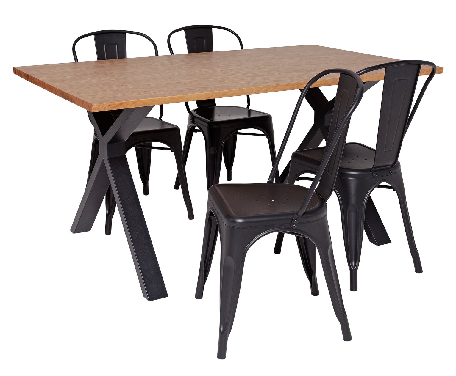 Argos Home Loft Living Wood Veneer Table & 4 Black Chairs Review