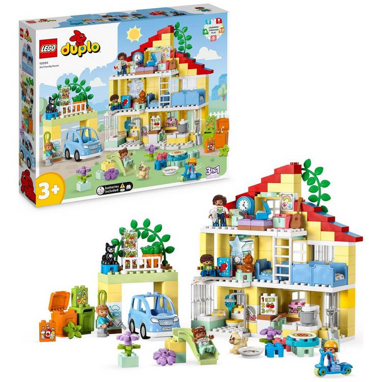 LEGO DUPLO 3in1 Family House Toy for Toddlers Aged 3+ 10994 0