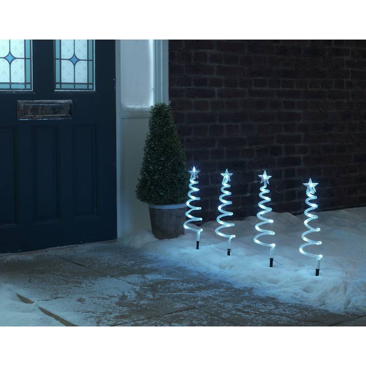 Habitat Pack of 4 Christmas Spiral Tree Path Finder Lights 0