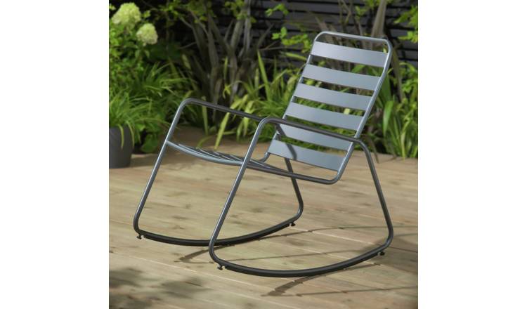 Buy Argos Home Steel Garden Rocking Chair - Charcoal | Garden chairs