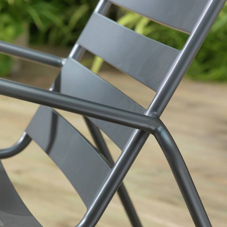 Argos Home Steel Garden Rocking Chair - Charcoal 0
