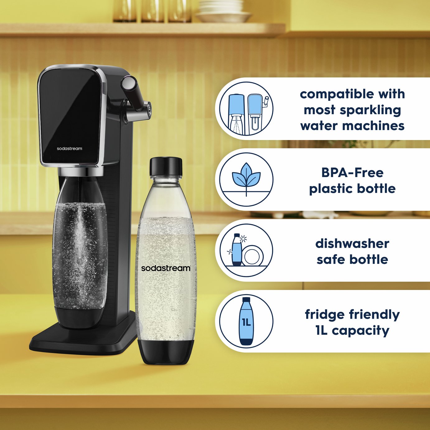 Buy SodaStream 2 x 1 Litre Dishwasher Safe Carbonating Bottles
