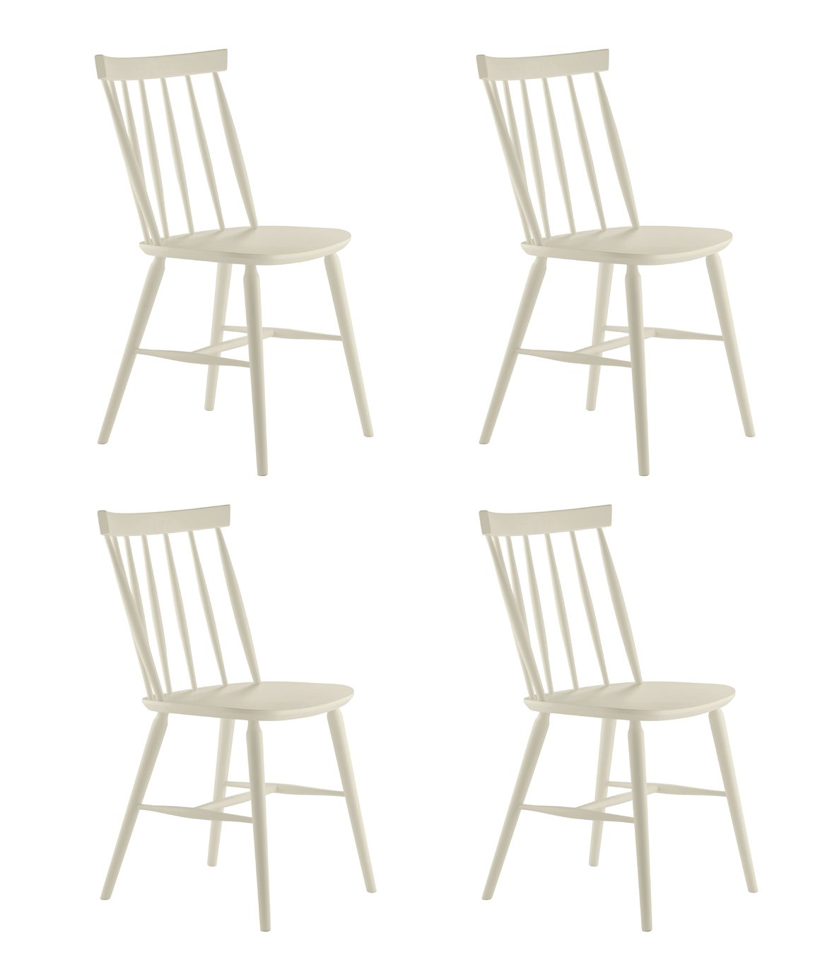 Habitat Talia 4 Solid Wood Dining Chairs - White