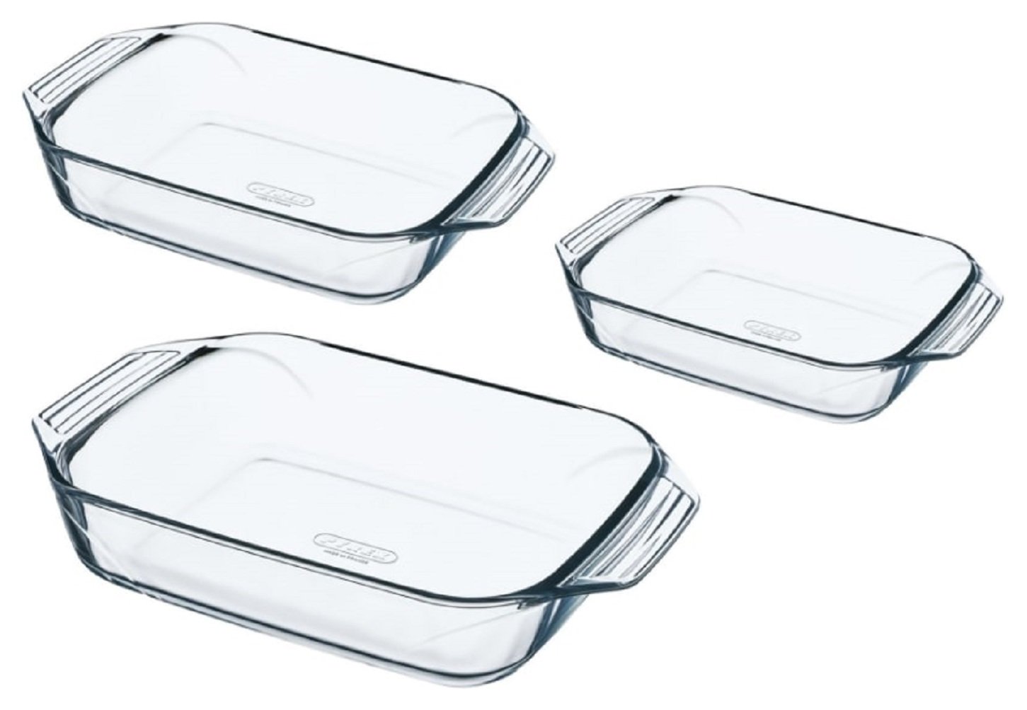 Pyrex Irresistible 3 Piece Glass Roaster Set