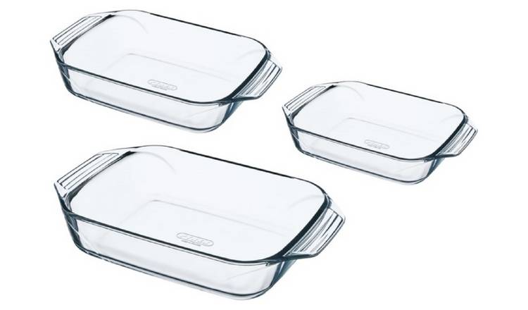 Buy Pyrex Irresistible 3 Piece Glass Roaster Set Casserole pots Habitat