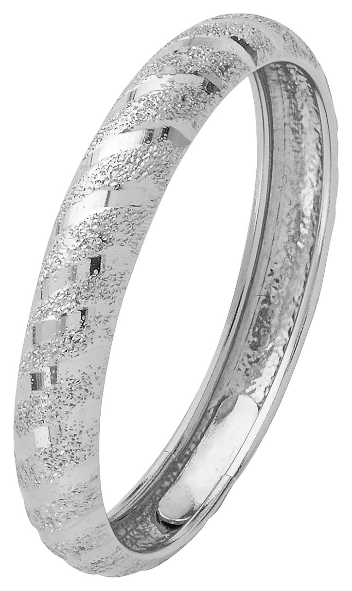 Revere 9ct White Gold Diamond Cut & Satin Wedding Ring -R Review