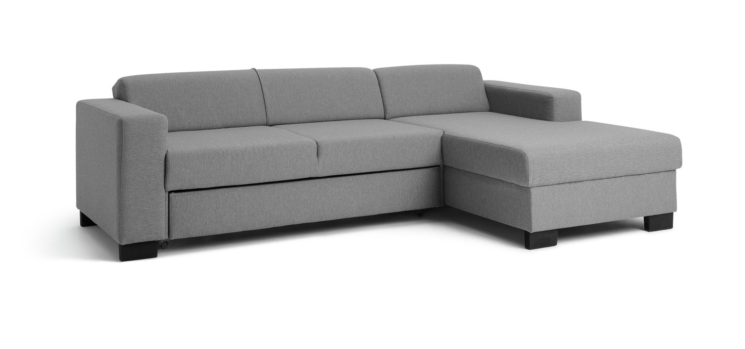 Argos Home Ava Corner Fabric Sofa Bed - Light Grey