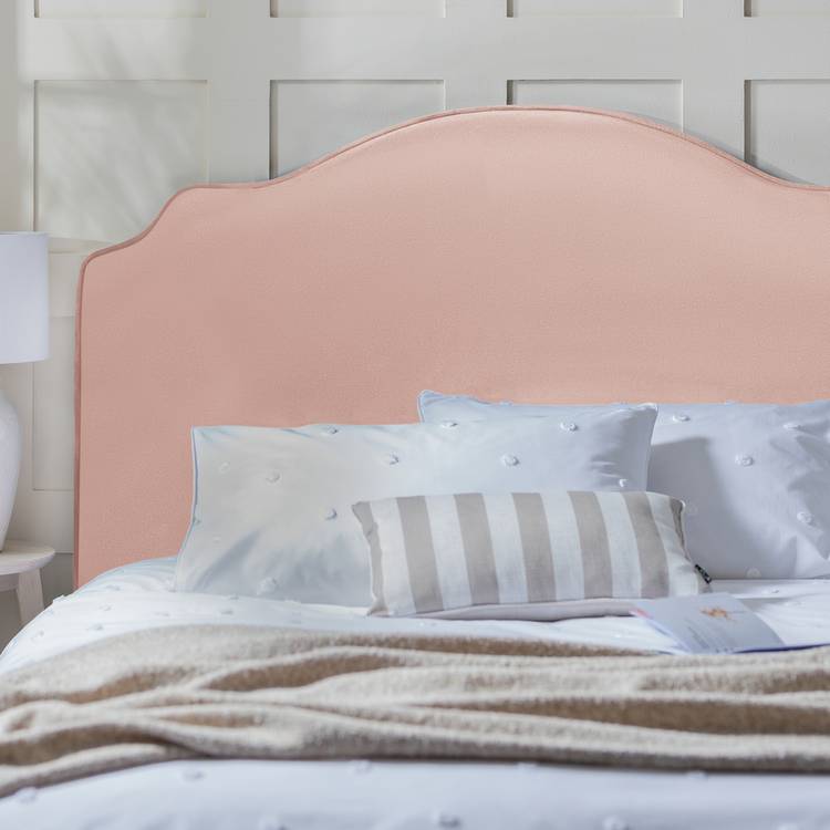 Habitat Sophia Velvet Double Headboard - Pink 0