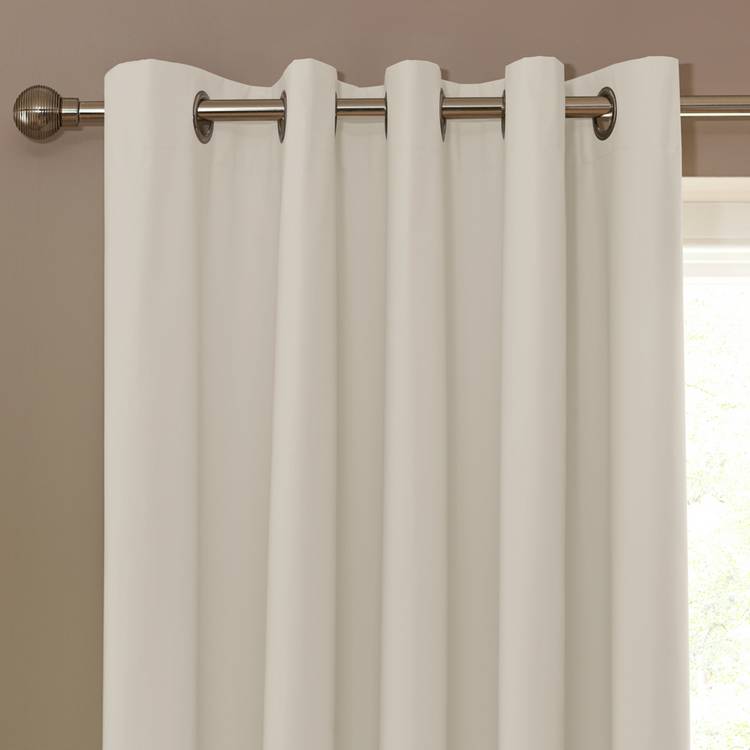 Habitat Plain Blackout Eyelet Curtains - Natural 0