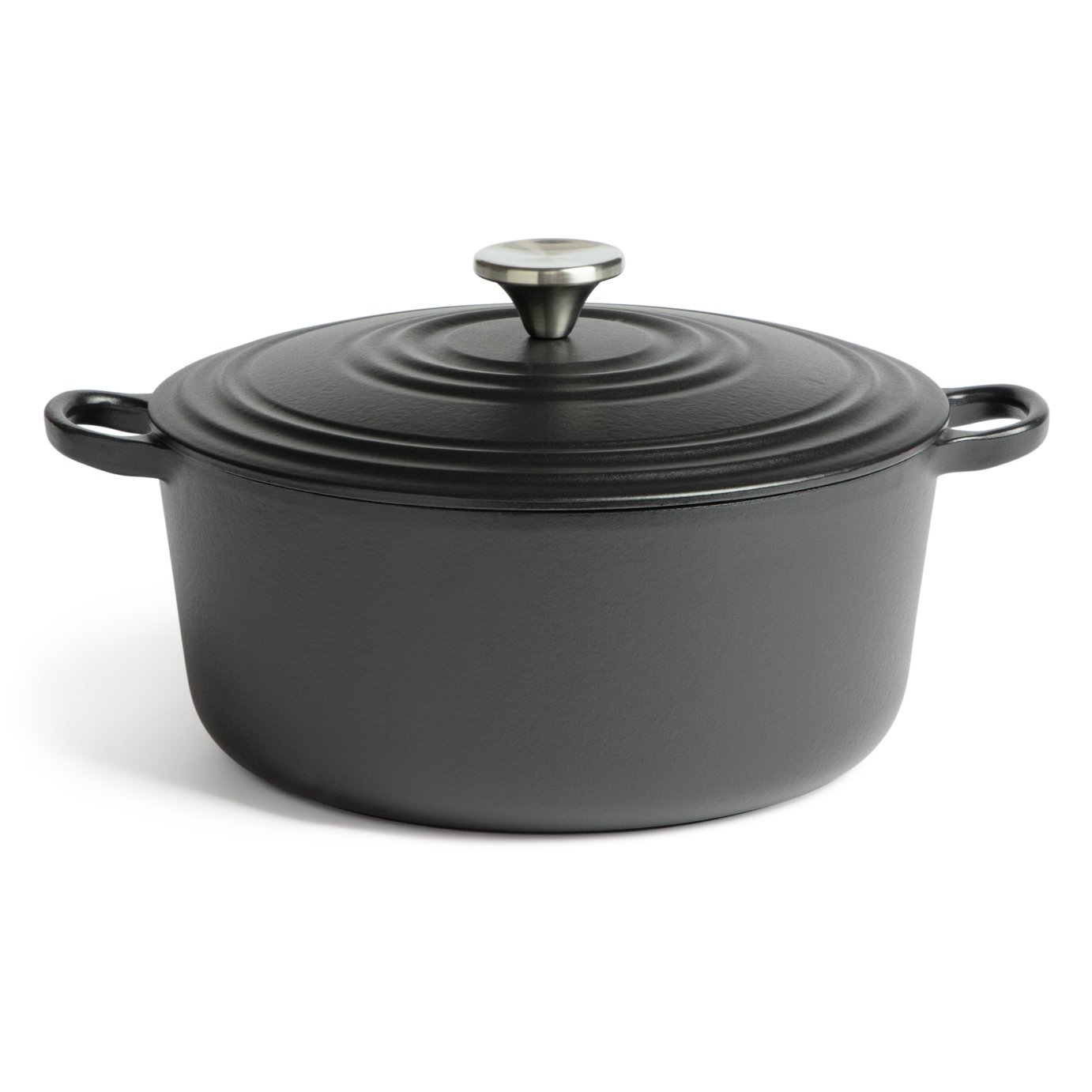 Habitat 5.3 Litre Cast Iron Casserole Dish - Black