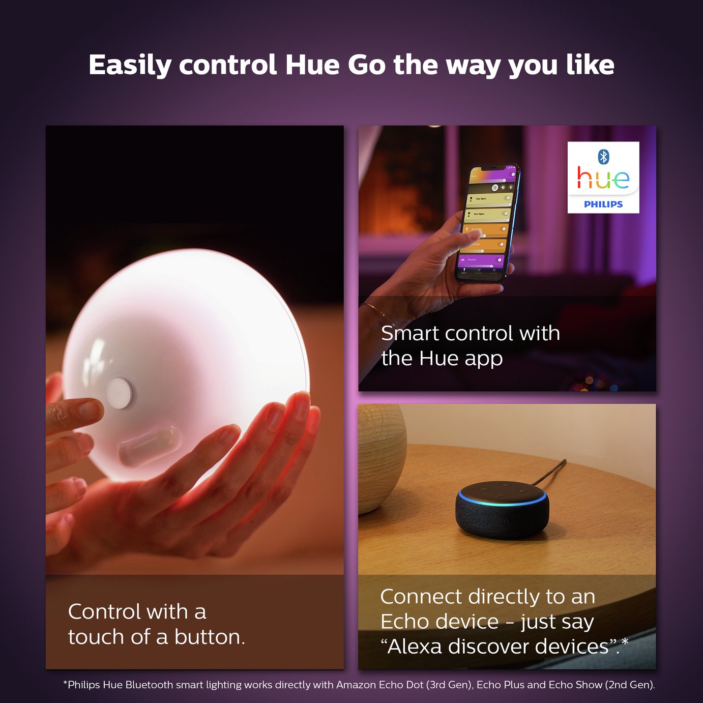 Buy Philips Hue Go 2 Colour Portable Smart Light with Bluetooth