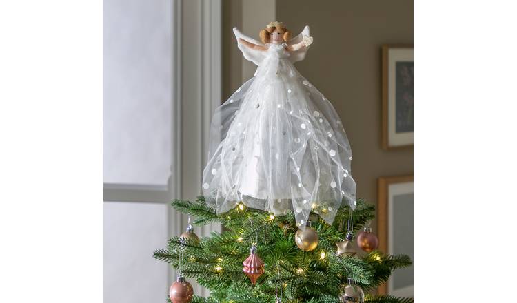 Buy Argos Home Felt Angel Christmas Tree Topper - White ...