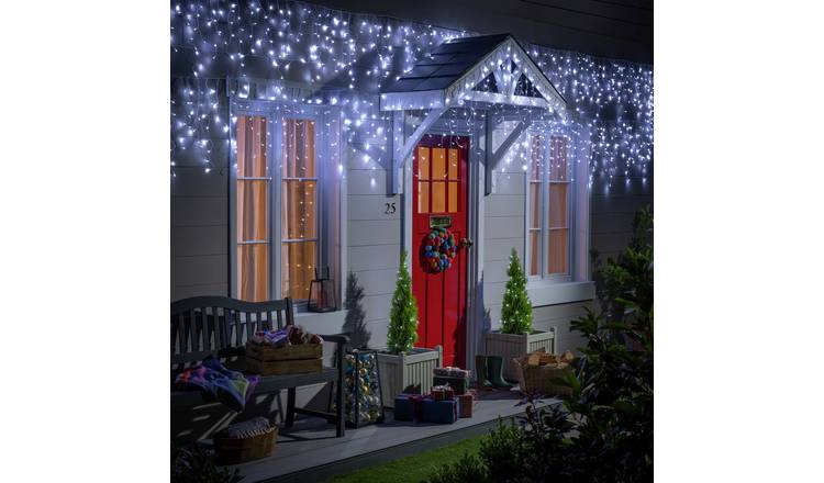 Habitat 960 White Multifunction LED Christmas Icicle lights