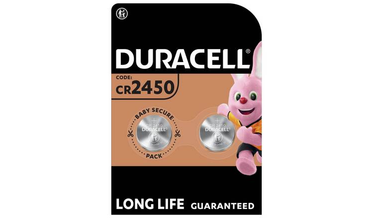 2 Pcs Duracell 2450 DL2450 CR2450 3V Coin Cell Lithium Button Battery