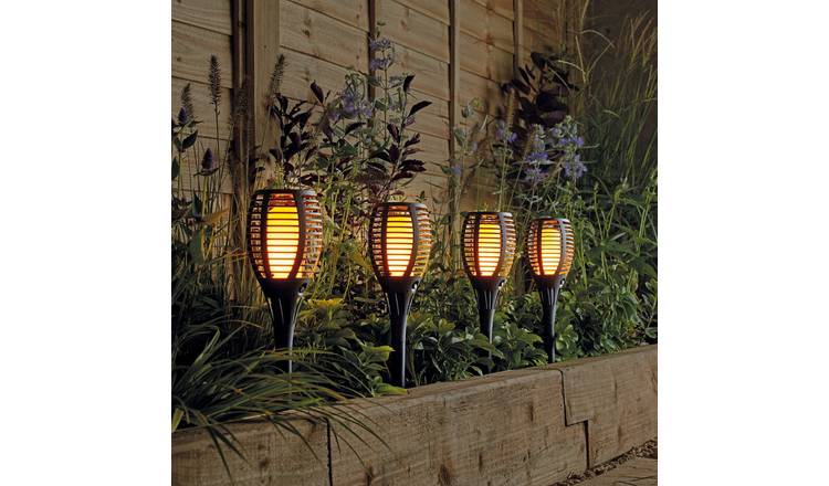 Solar light store flame effect