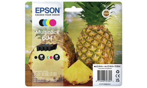 Epson 604 Pineapple 4 Ink Cartridges - Black &amp; Colour