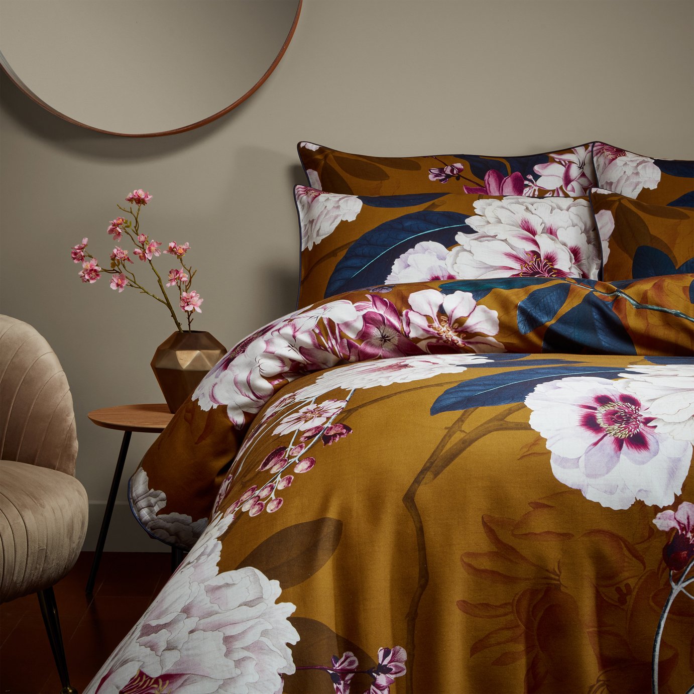 Paoletti Cotton Kyoto Floral 200TC Bedding Set - Superking