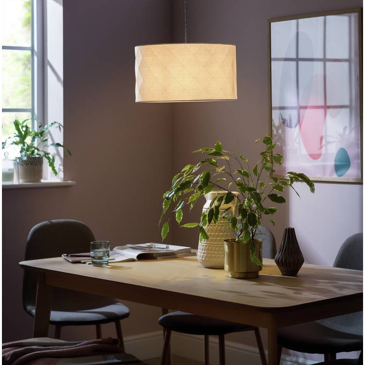 Argos Home Skandi Grey Geometric Easy Fit Drum Lampshade 0
