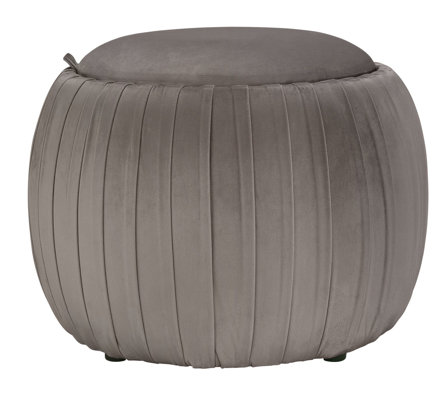 Argos Home Ellie Velvet Storage Footstool - Light Grey