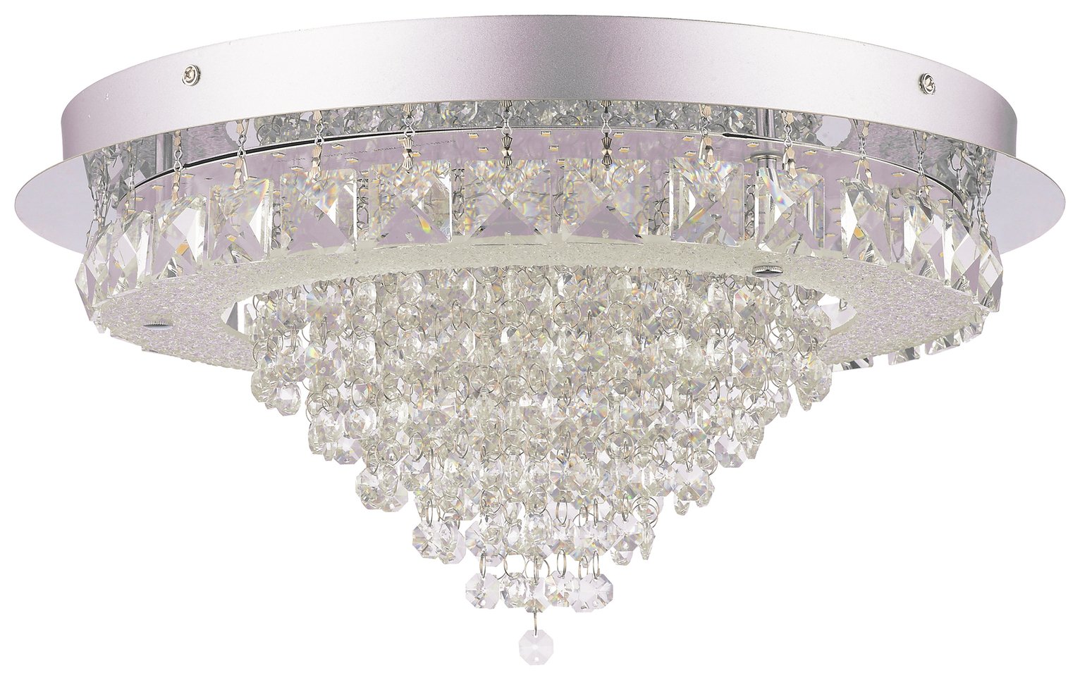 Impex Garda Crystal Flush to Ceiling Light - Chrome