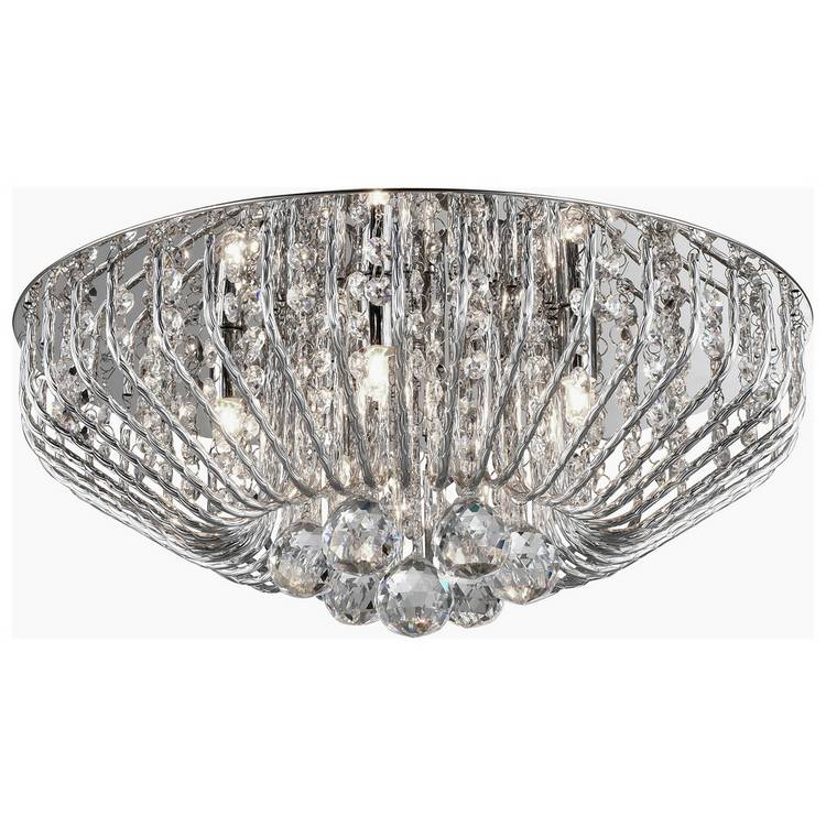 Impex Torino Steel 5 Light Flush to Ceiling Light - Chrome 0