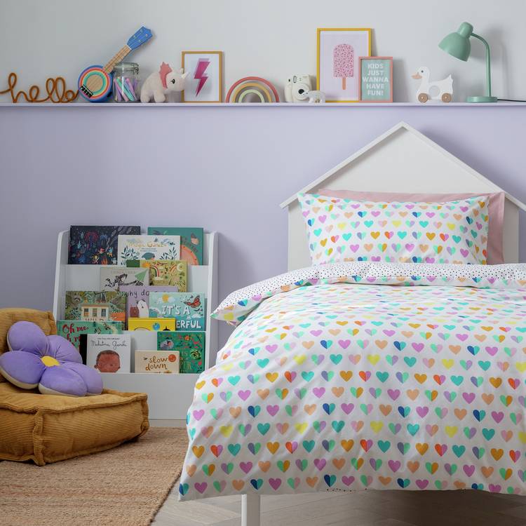 Habitat Happy Hearts White Kids Bedding Set - Toddler 0