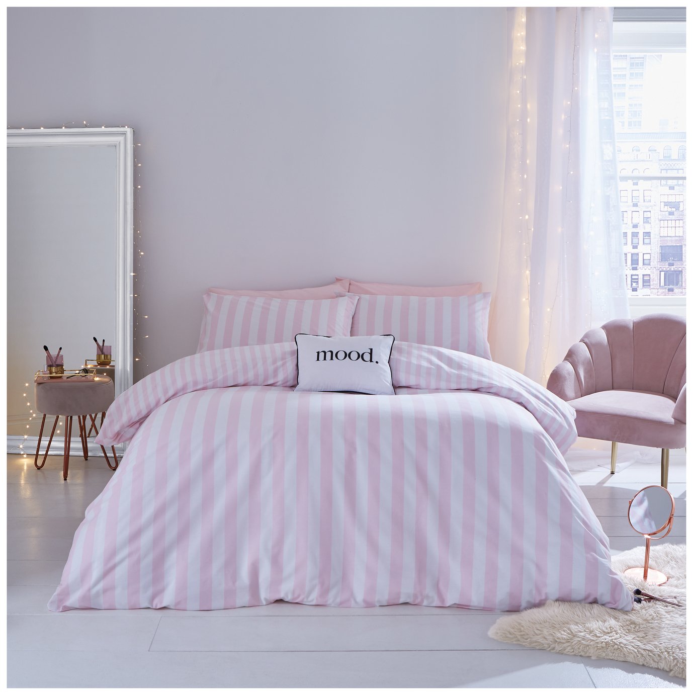Sassy B Stripe Tease Pink Bedding Set - Single