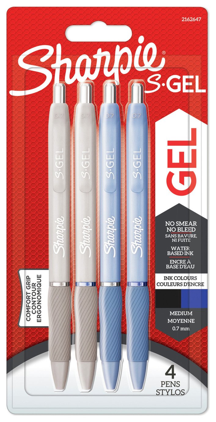 Sharpie Pack of 4 Gel Pens - Black & Blue