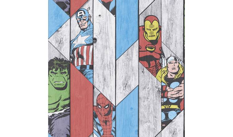 Marvel Wood Panel Wallpaper