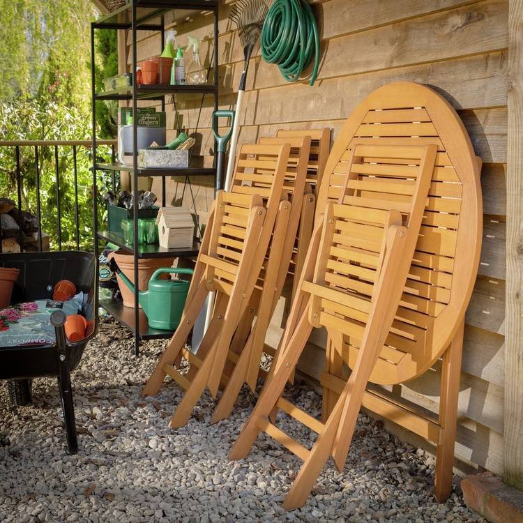 Argos Home Newbury 4 Seater Folding Wooden Patio Set  0