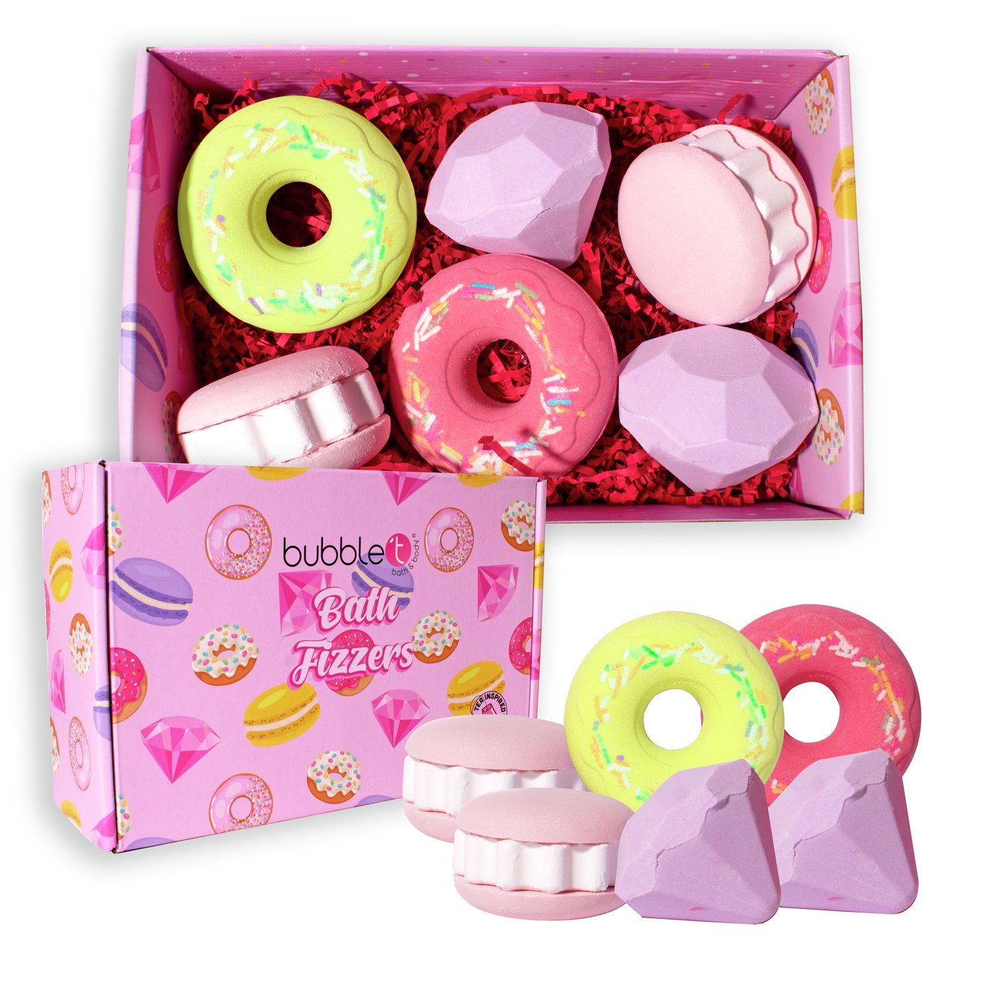 Bubble T Cosmetics Assorted Collection Bath Fizzers Gift Set