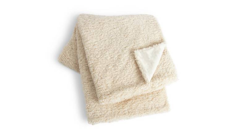 Buy Habitat Faux Shearling Throw Oatmeal 150x200cm Blankets and throws Argos