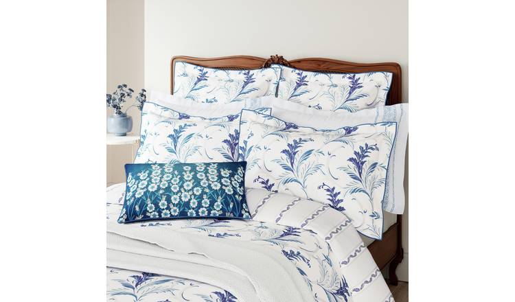 V&A Cotton 200TC Baroque Blue & White Bedding Set- King size