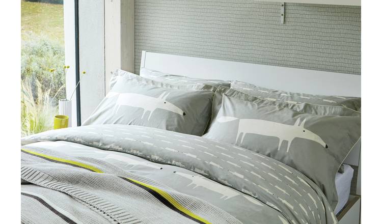 Scion Cotton Mr Fox Silver Bedding Set - King size