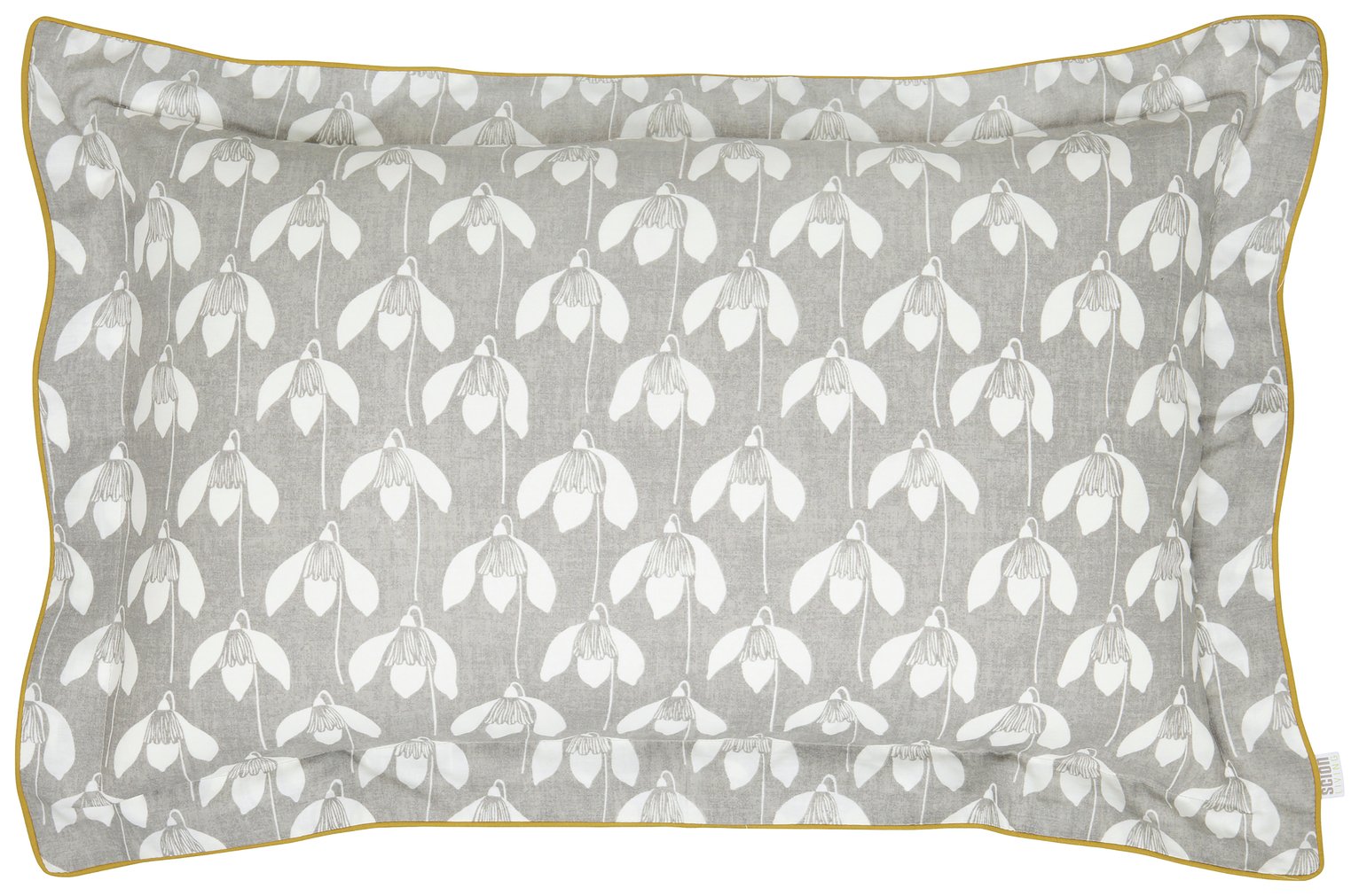 Scion Cotton Snowdrop Flower Pillowcase - Grey