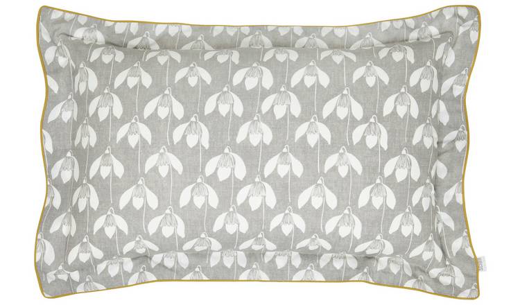 Scion Cotton Snowdrop Flower Pillowcase - Grey
